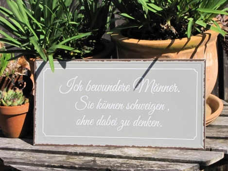Shabby Chic Metallspruchschild Schweigen