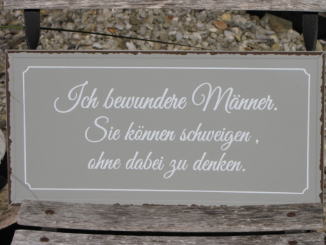 Shabby Chic Metallspruchschild Schweigen