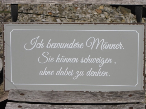 Shabby Chic Metallspruchschild Schweigen
