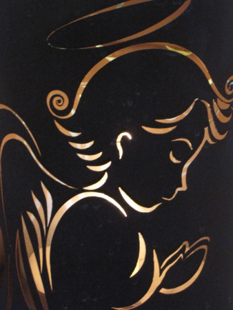 Preview: Edelrost Windlicht Engel