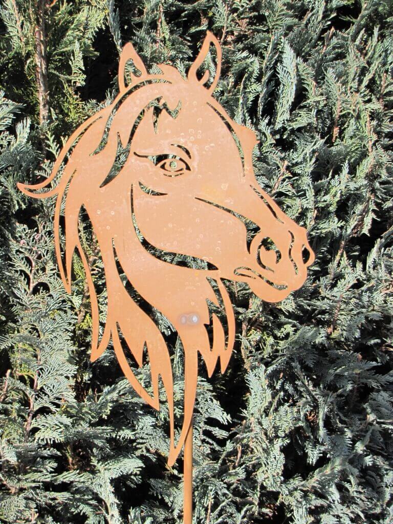 Pferdekopf Wandbild Gartendeko Edelrost Pferd 