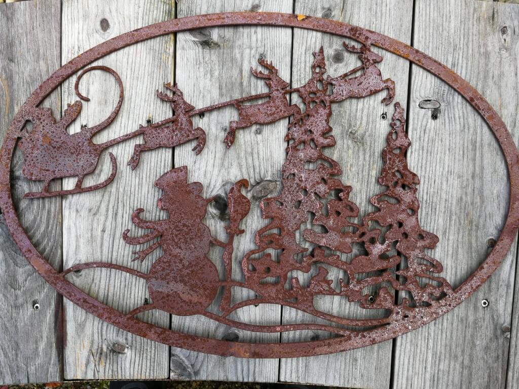 Schneemann Weihnachtsdeko Aus Cortenstahl – Gartenstecker 45 Cm, Edelrost, Wetterfest, Made In Germany