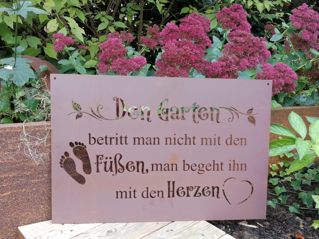 Edelrost Gedichttafel Garten - Angels Garden Dekoshop