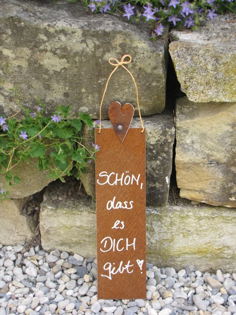 Edelrost Schild Mit Herz Schon Dass Es Dich Gibt Hoch Angels Garden Dekoshop