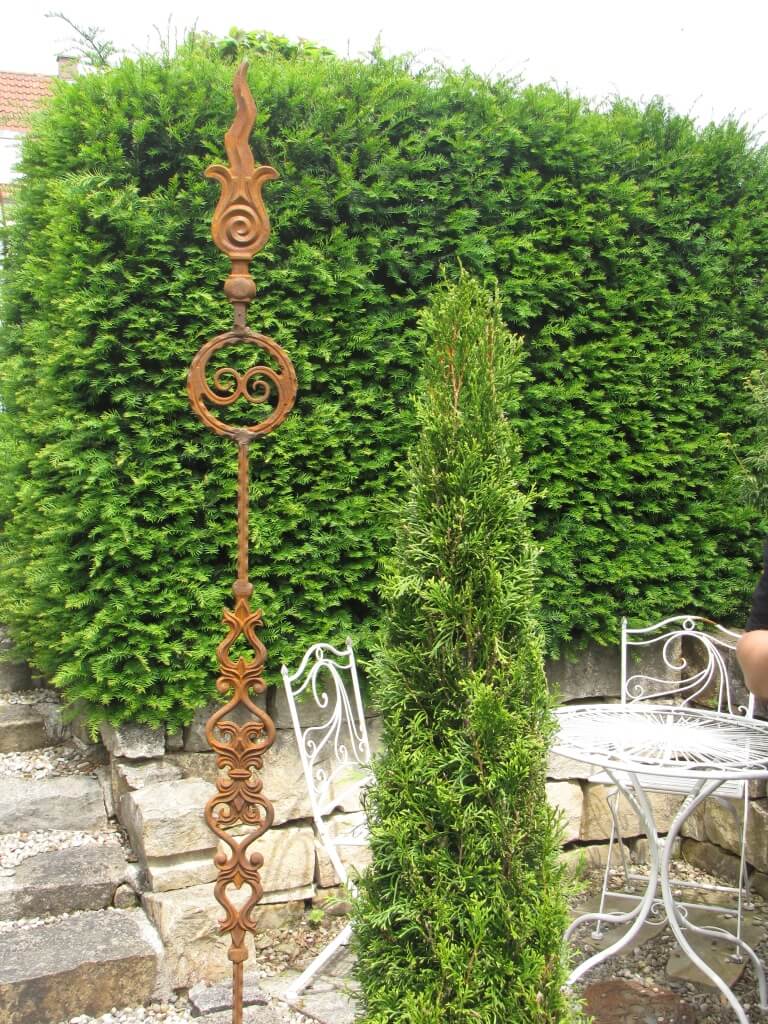 Edelrost Gartenstecker Ornament Ying & Yang mit ...