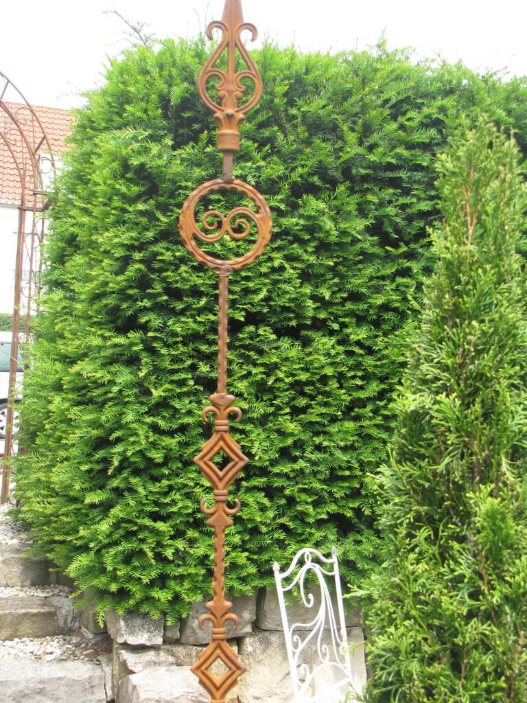 Edelrost Gartenstecker Ornament Ying & Yang mit ...