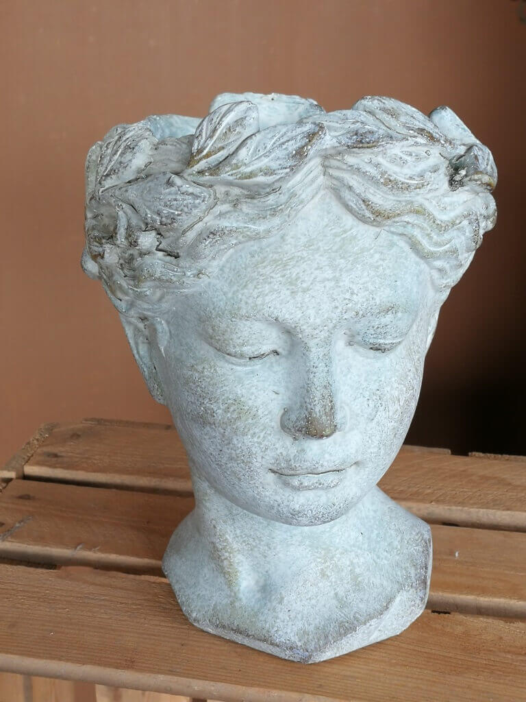 Pflanztopf Kopf aus Zement - Angels Garden Dekoshop
