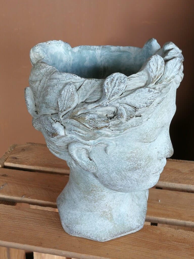 Pflanztopf Kopf aus Zement - Angels Garden Dekoshop