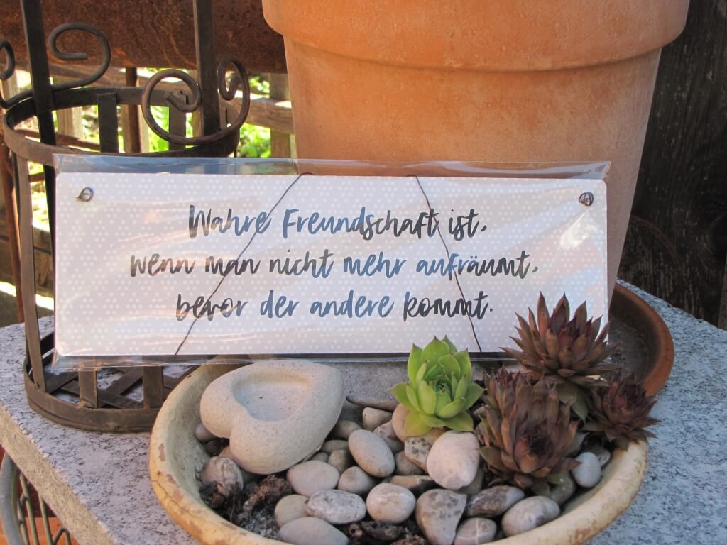Shabby Chic Holzspruchschild wahre Freundschaft Angels Garden