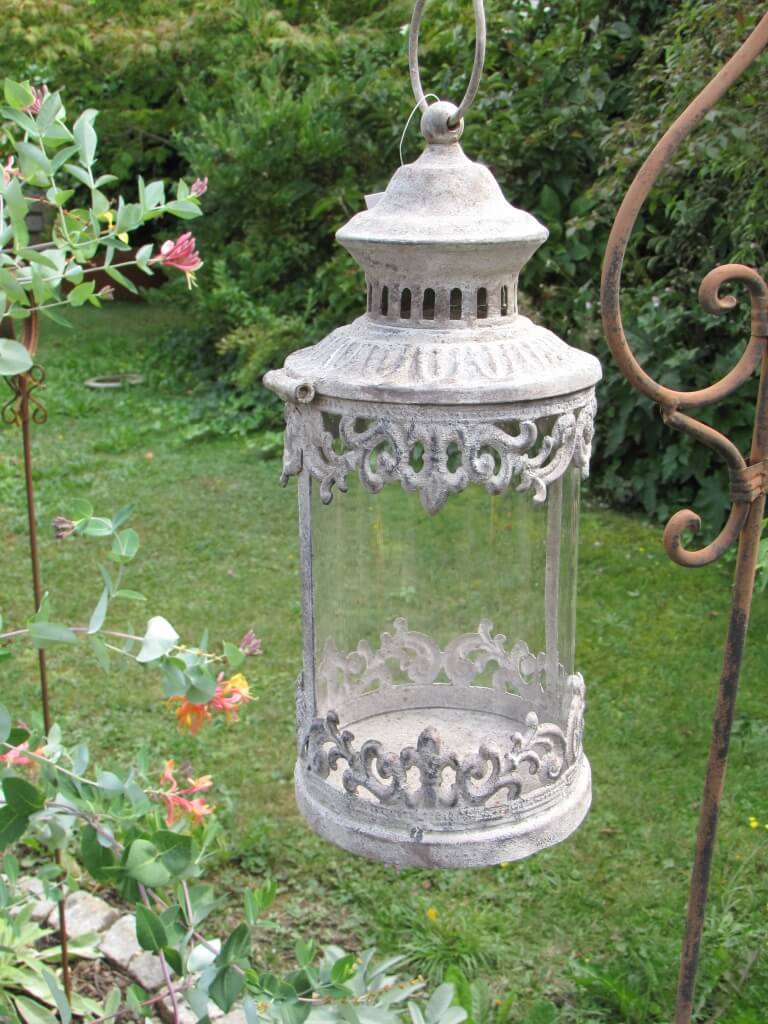 Shabby Chic Laterne rund mit Dach Angels Garden