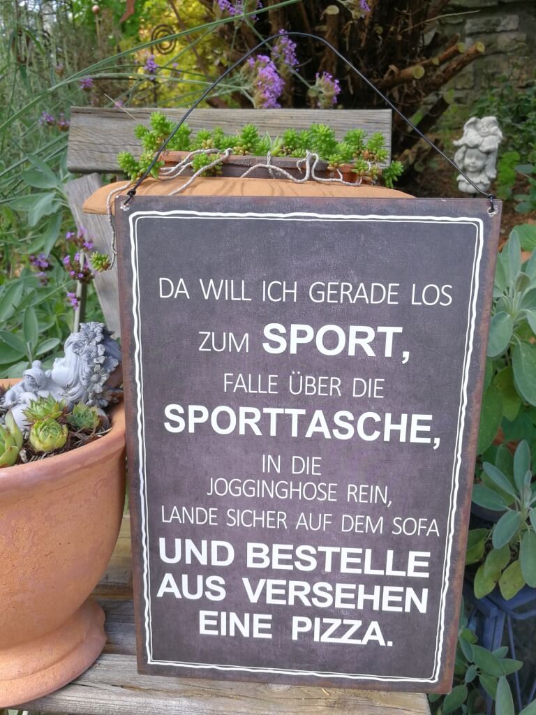 Shabby Chic Metallschild Sport Sporttasche Angels Garden Dekoshop