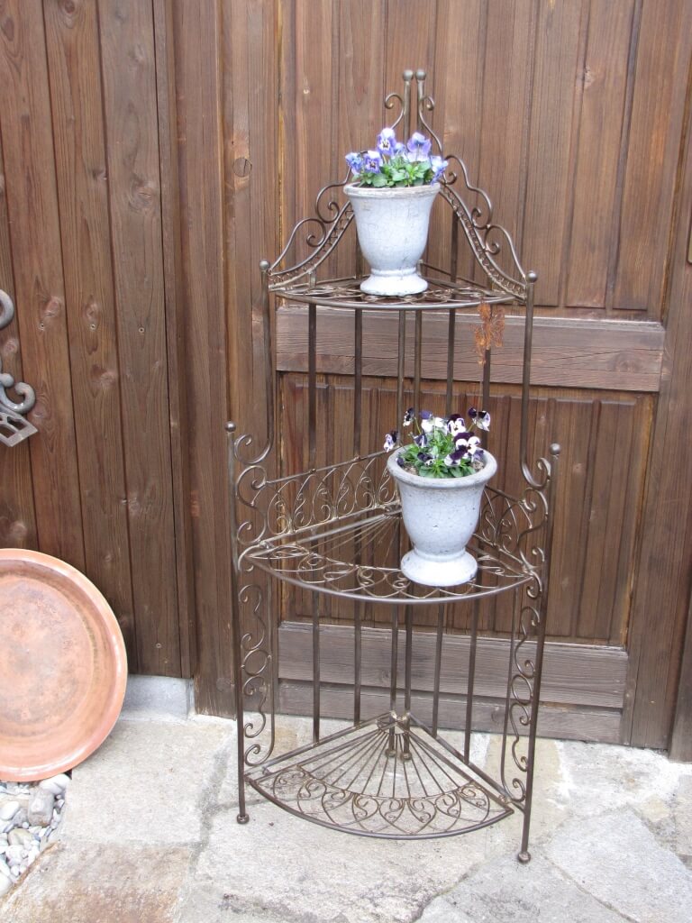 Eckregal Mit Spiralmuster Aus Metall Fur Haus Und Garten Klappbar