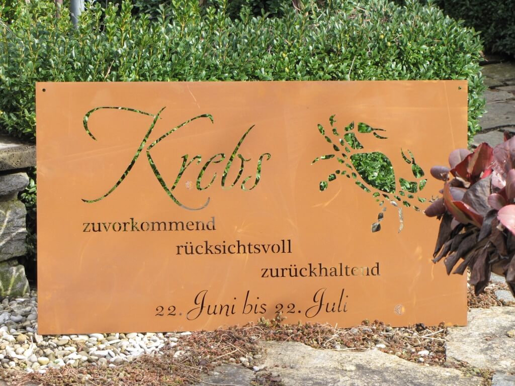 Edelrost Sternzeichen Gedichttafel Krebs Angels Garden Dekoshop