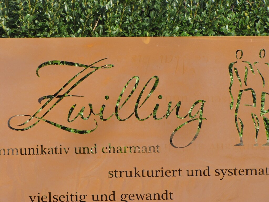 Edelrost Sternzeichen Gedichttafel Zwilling Angels Garden Dekoshop