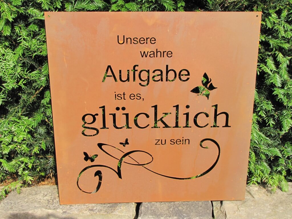Edelrost Gedichttafel Unsere Wahre Aufgabe