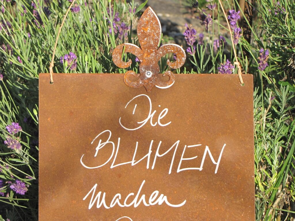 Edelrost Schild Mit Lilie Blumen Machen Den Garten Angels