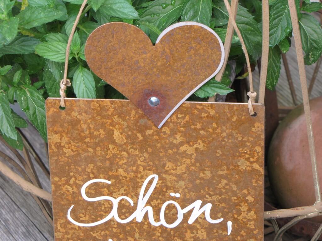Edelrost Schild Mit Herz Schon Dass Es Dich Gibt Angels Garden Dekoshop