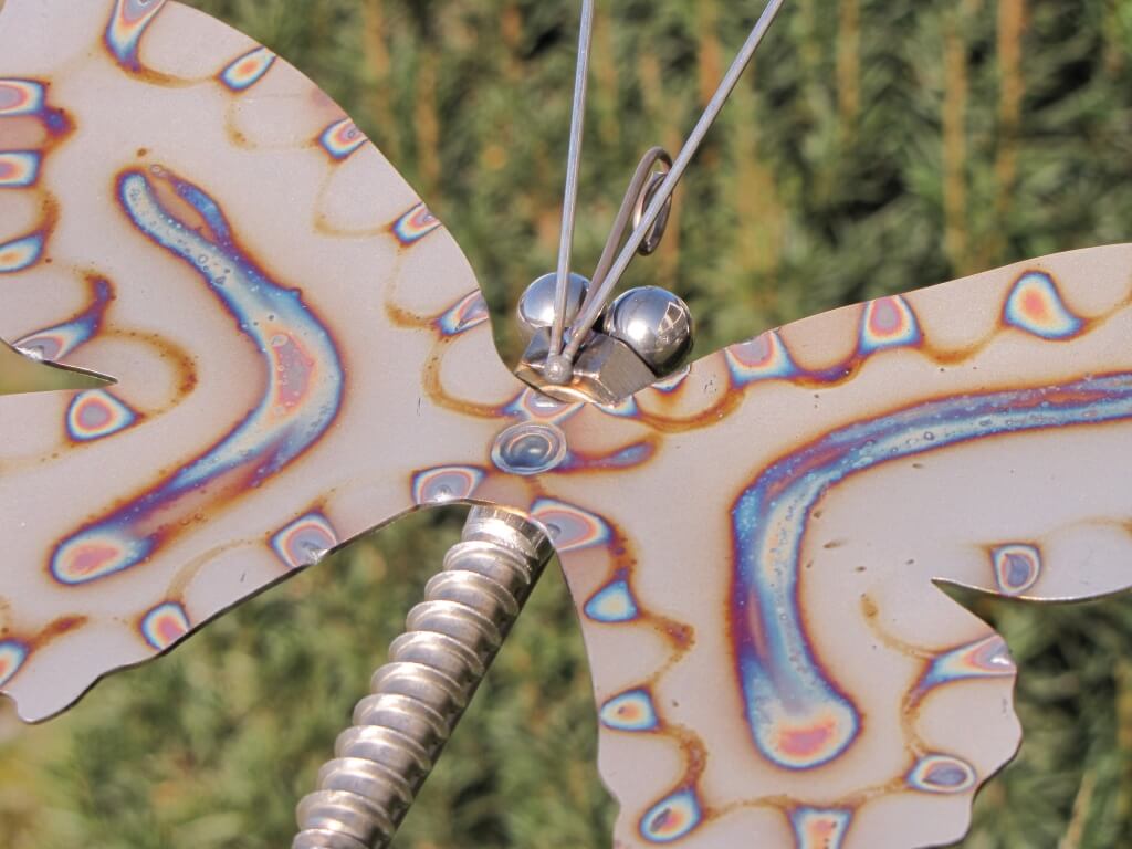 Edelstahl Gartenstecker Schmetterling 150 cm Angels Garden