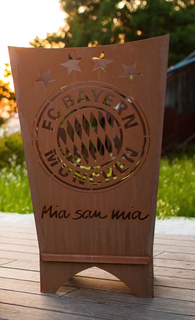 Fc Bayern Edelrost Feuerkorb Mia San Mia Angels Garden Dekoshop
