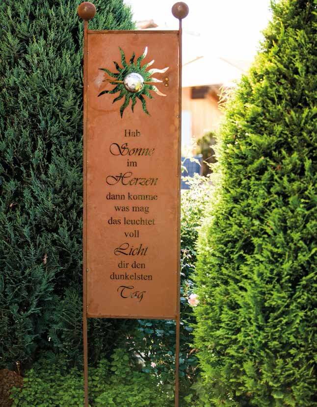 sofort lieferbar Edelrost Gartenschild Sonne edel aus Edelrost Angels Garden