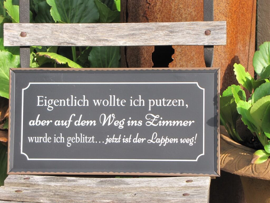 Shabby Chic Metallspruchschild "Putzlappen" Metallschild lustige