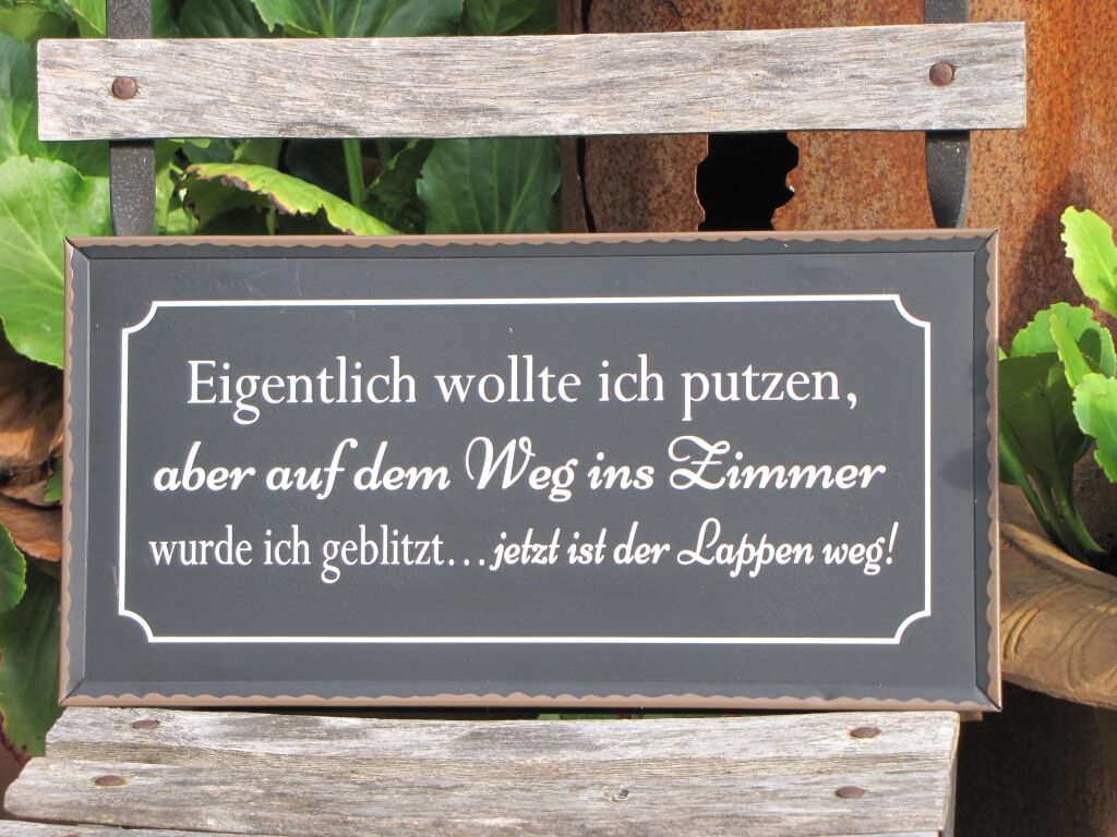 Shabby Chic Metallspruchschild "Putzlappen" Metallschild lustige