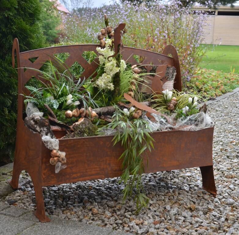 Edelrost Metallbank Zum Bepflanzen Angels Garden Dekoshop