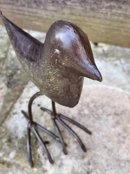 3er Set Vögel, dunkelbraun lackiert