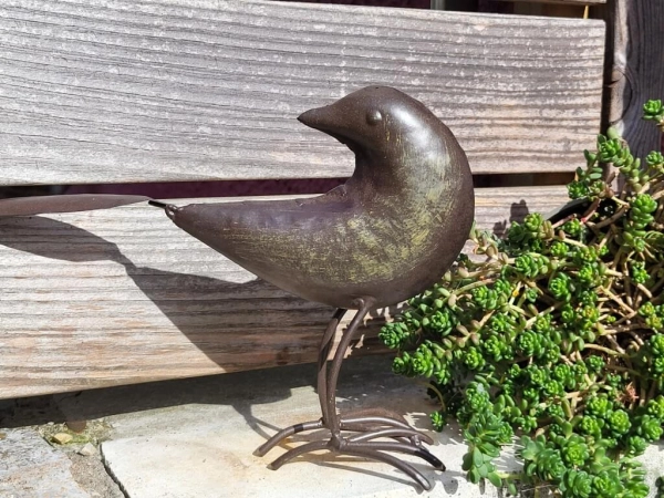 3er Set Vögel, dunkelbraun lackiert