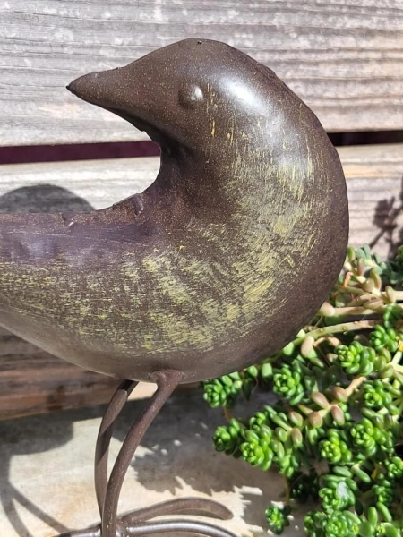 3er Set Vögel, dunkelbraun lackiert