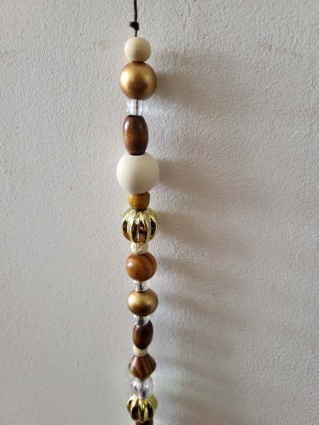 Weihnachtshänger Holz-Gold, mit silbernem Baum