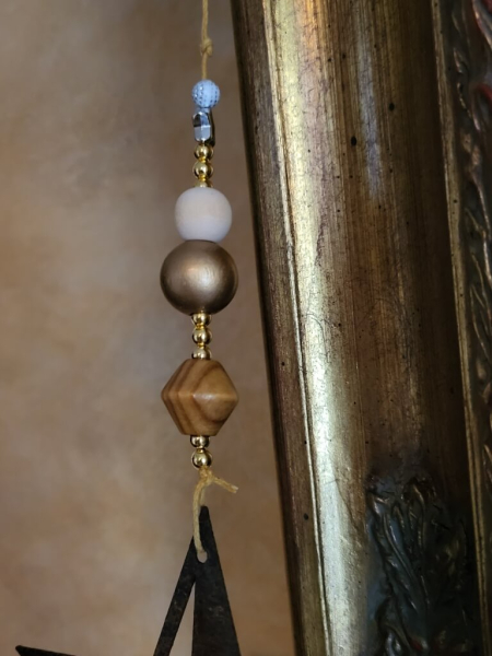 Weihnachtshänger Gold, mit Kugel und Roststernen