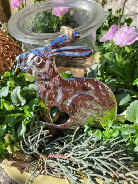 Aluhänger Hase Amore, silber