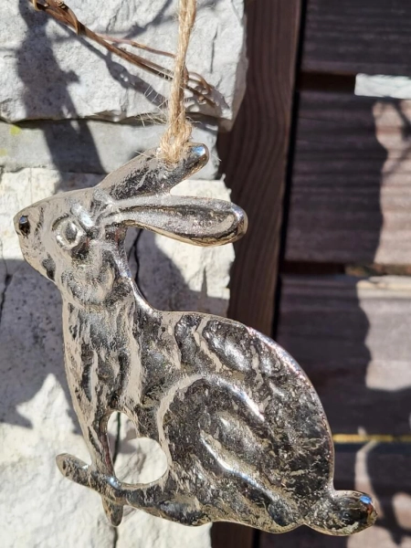 Aluhänger Hase Amore, silber
