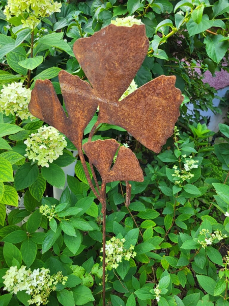 Edelrost Ampelhalter Ginkgoblatt