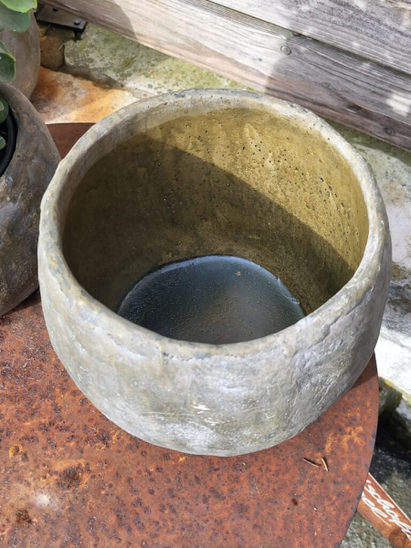 Blumentopf Anton rund, grau