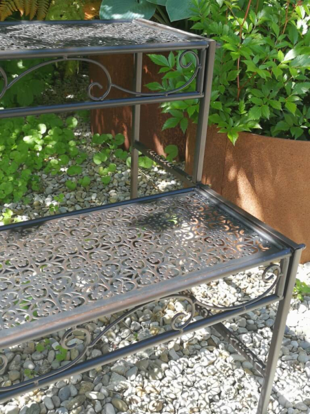 Blumentreppe Broder, aus Metall, dunkelbraun