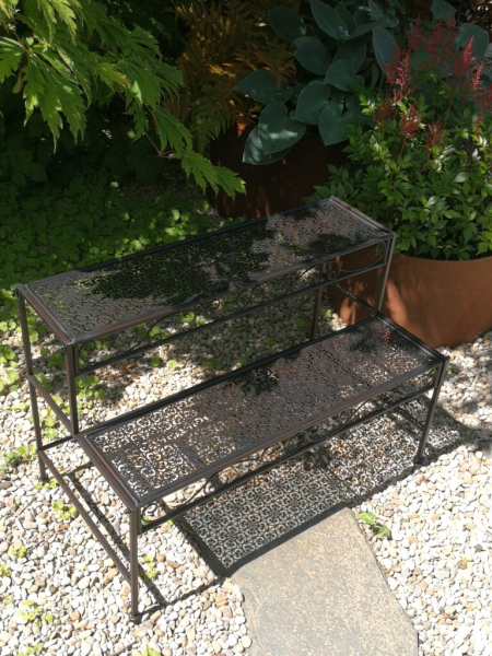 Blumentreppe Broder, aus Metall, dunkelbraun