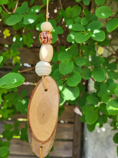 Boho-Hänger Modell A, Treibholz, Federn