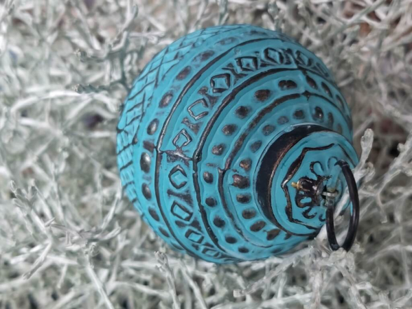 Hippie-Boho Christbaumkugel Ornamente, türkis
