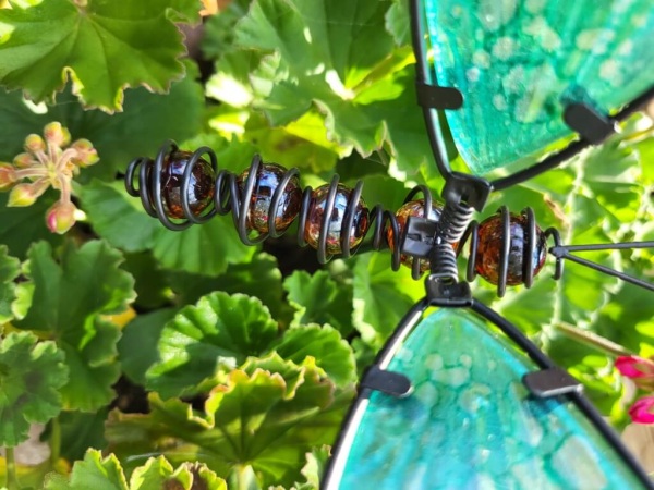 Boho Topfstecker Libelle, Glas, türkis