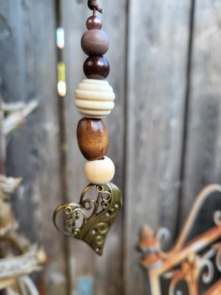 Boho-Mobile Macchiato, mit Bronze-Herzen