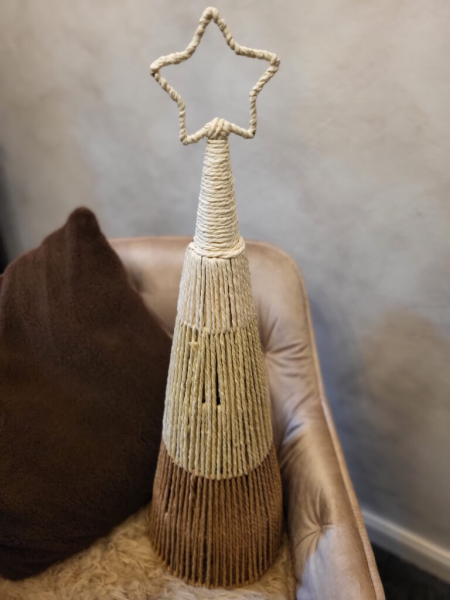 Boho Weihnachtsbaum, weiß-creme