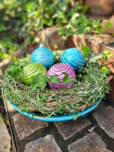 Hippie-Boho Christbaumkugel-Mix, 4er-Set, bunt
