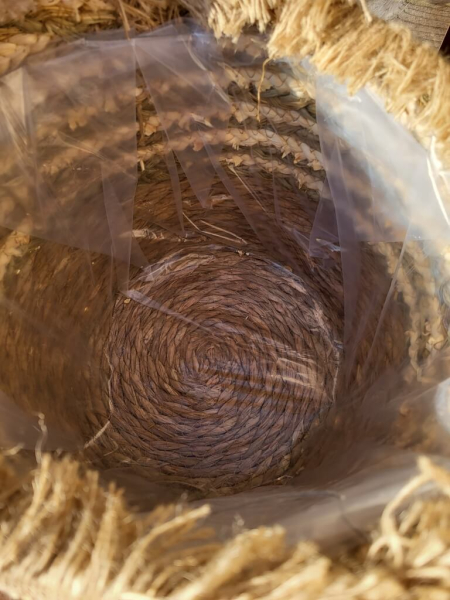 Boho Rohrkolbenkorb Melania mit Fransen, zum Bepflanzen