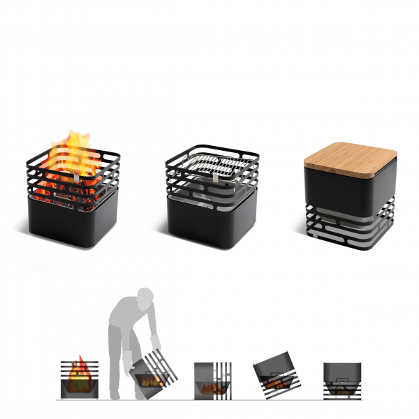Edelrost Feuerkorb Cube Höfats