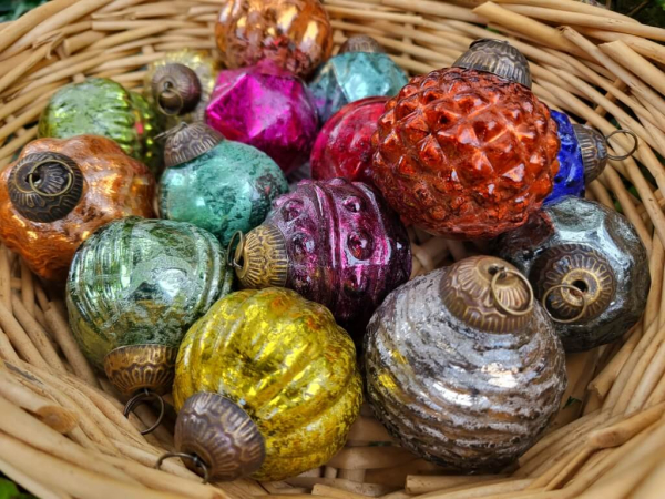 Hippie-Boho Christbaumkugel-Mix 2, dezent