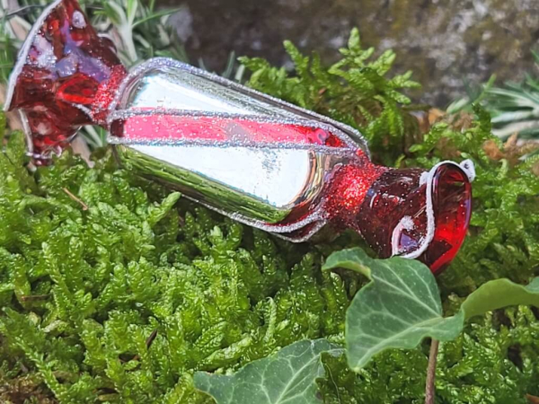 Christbaumkugel Bonbon rot, länglich