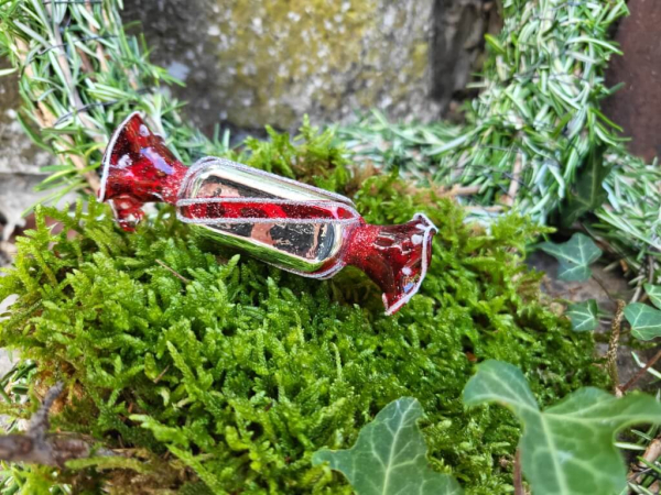Christbaumkugel Bonbon rot, länglich