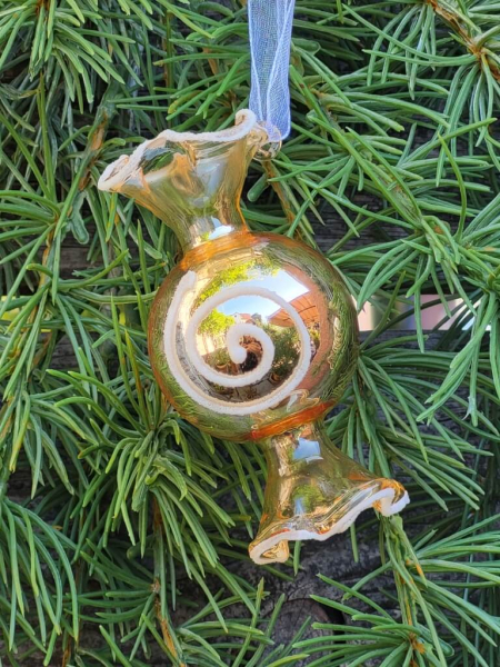 Christbaumkugel Bonbon gold, rund